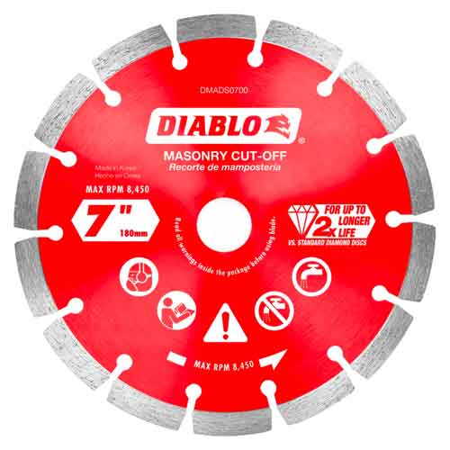 Diablo Tools DMADS0700 7" Diamond Segmented Cut-Off Blade