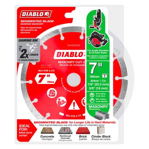 Diablo Tools DMADS0700 7" Segmented Diamond Blade - Package