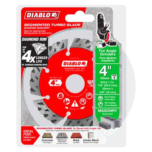 Diablo Tools DMADST0400 4" Segmented Turbo Diamond Blade - Package