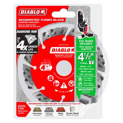 Diablo Tools DMADST0450 4-1/2" Segmented Turbo Diamond Blade - Package