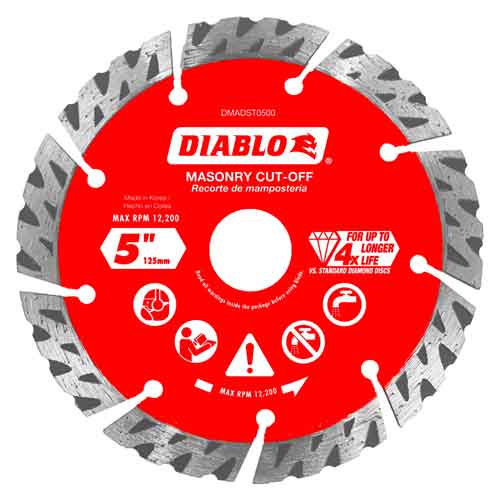 Diablo Tools DMADST0500 5" Diamond Segmented Turbo Cut-Off Blade
