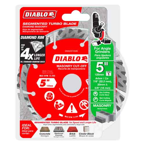 Diablo Tools DMADST0500 5" Segmented Turbo Diamond Blade - Package