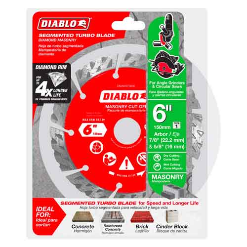 Diablo Tools DMADST0600 6" Segmented Turbo Diamond Blade - Package