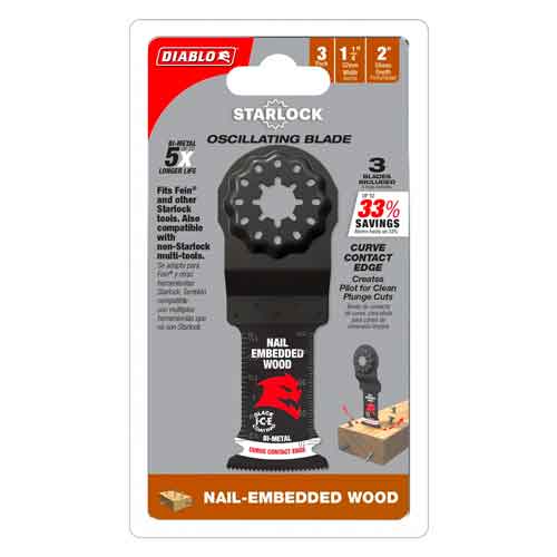 Diablo DOS125BWS Starlock Oscillating Blade For Nail Embedded Wood - Pack