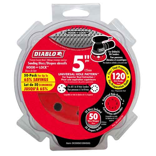 Diablo DCD050120H50G 120 Grit Hook and Lock Package