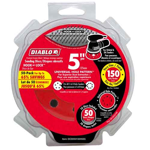 Diablo DCD050150H50G 150 Grit Hook and Lock Package