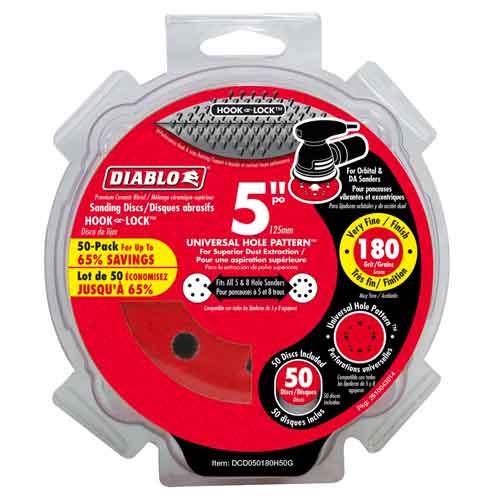 Diablo DCD050180H50G 180 Grit Hook and Lock Package