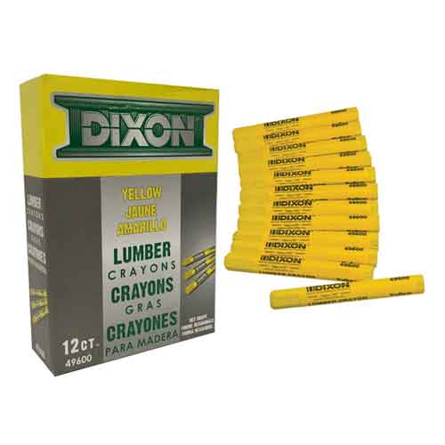 Dixon 49600 Yellow Lumber Crayons (12/box)