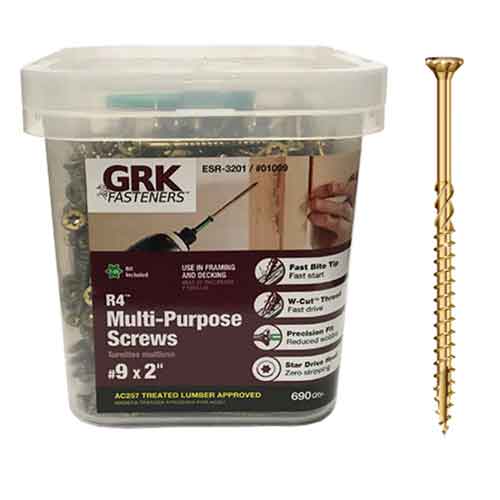 GRK R492PP 2" x #9 Multi-Purpose Framing Screws (690/Tub)
