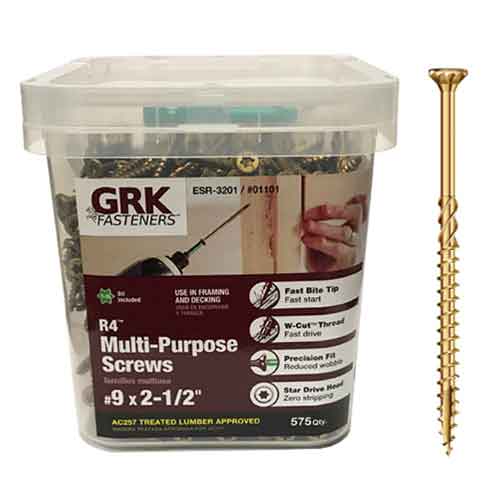 GRK R49212PP 2-1/2" x #9 Multi-Purpose Framing Screws (575/Tub)