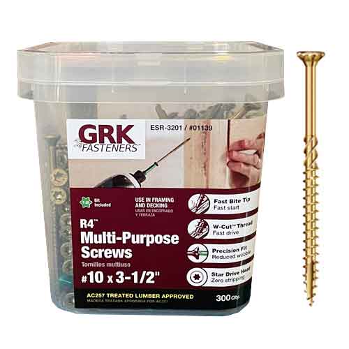 GRK R410312PP 3-1/2" x #10 Multi-Purpose Framing Screw - Pro Pack