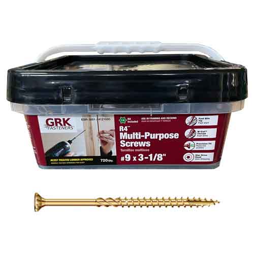 GRK R49318XL 3-1/8" x #9 Multi-Purpose Framing Screws (720/Tub)