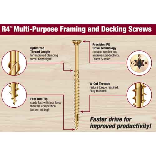 GRK R4 Multi-Purpose Framing Screw Features