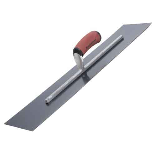 Marshalltown MXS205BD 20" x 5" Blue Steel Finishing Trowel - Curved DuraSoft® Handle - Square End