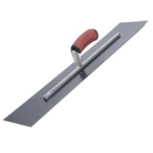 Marshalltown MXS20BD 20" x 4" Blue Steel Finishing Trowel - Curved DuraSoft® Handle - Square End