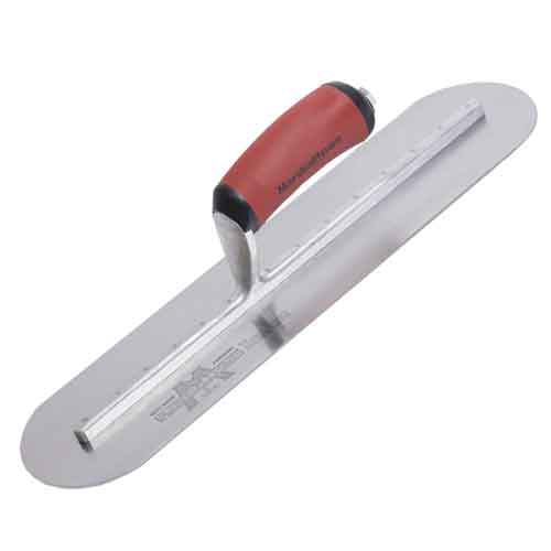 Marshalltown MXS66FRD 16" x 4" Finishing Trowel - Curved DuraSoft® Handle - Tri-Fully Rounded End