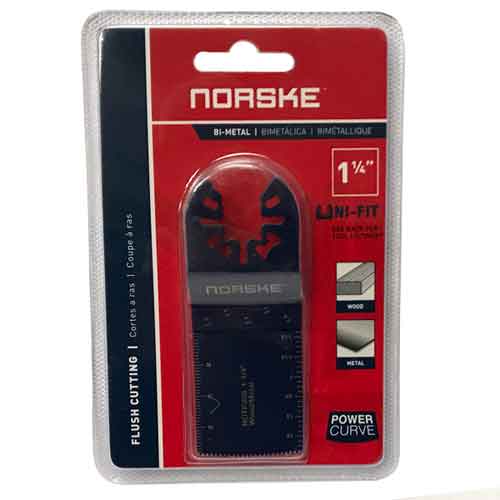 Norske NOTP206 1-1/4" Uni-Fit Wood and Metal Cutting Titanium Coated Curved Flush Cutting Oscillating Blade