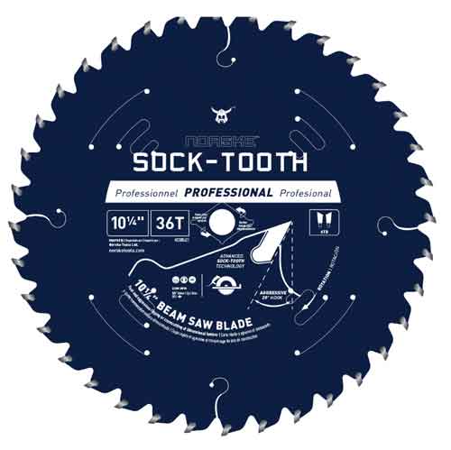 Norske Tools Sock-Tooth NCSBS421 10-1/4" x 36T Carbide Beam Saw Blade
