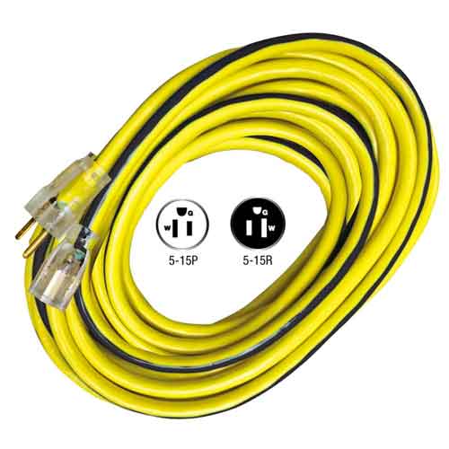 Voltec 12/3 3-Conductor, 300 Volt SJTW Extension Cord with Lighted End