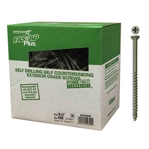 Fastap® Plus DAC300W 3" x #9 Phillips Exterior Screws (500/Box)