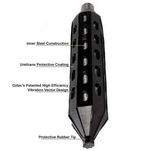 Oztec Rubber Concrete Vibrator Head - Details