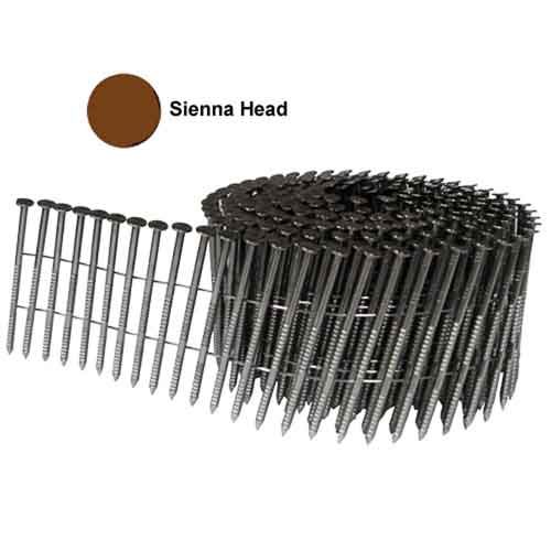 Ring Shank Sienna 10d Stainless Steel 15° Wire Coil Siding and Fencing Nails