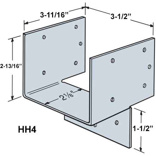 Simpson Strong-Tie HH4 Header Hanger Dimensions