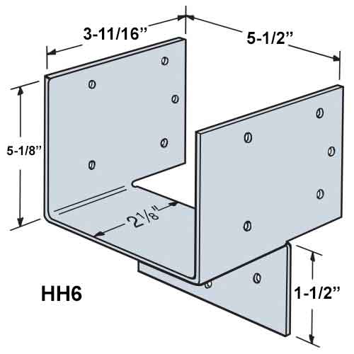 Simpson Strong-Tie HH6 Header Hanger Dimensions