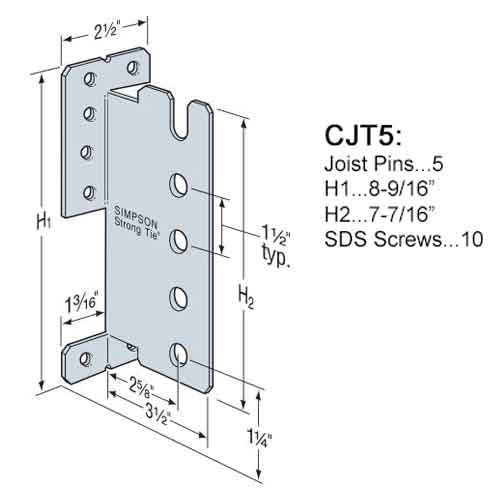 Simpson Strong-Tie CJT5 Dimensions