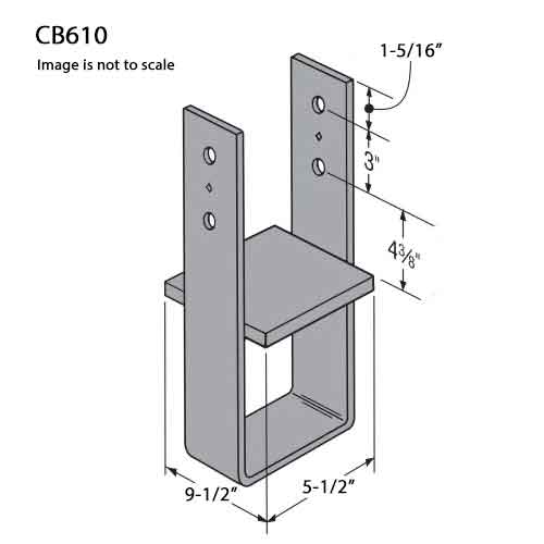 Simpson Strong-Tie CB610 Column Base Dimensions