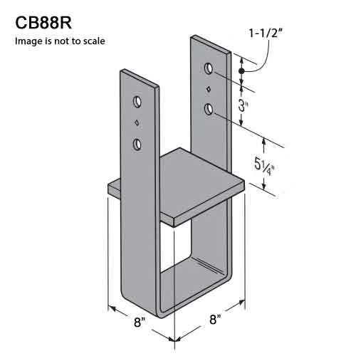 Simpson Strong-Tie CB88R Column Base Dimensions