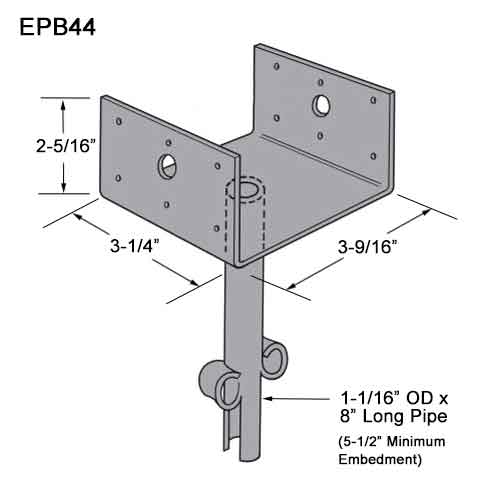 Simpson Strong-Tie EPB44 Post Base Dimensions