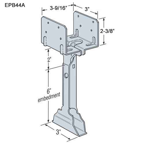 Simpson Strong-Tie EPB44A Post Base Dimensions
