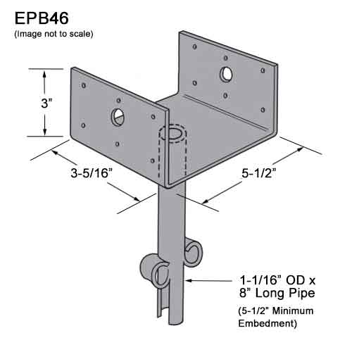 Simpson Strong-Tie EPB46 Elevated Post Base Dimensions