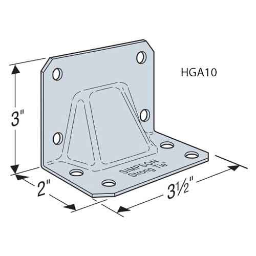 Simpson HGA10 Gusset Angle Dimensions