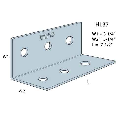 Simpson HL37 Heavy Angle Dimensions