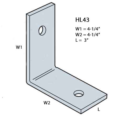 Simpson HL43 Heavy Angle Dimensions