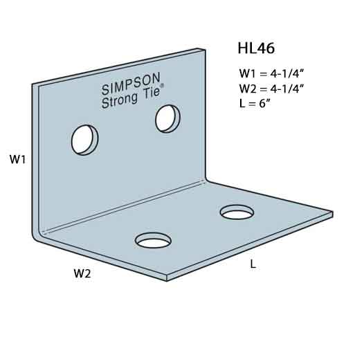 Simpson Strong-Tie HL46 4 x 6 Heavy Angle and Gussets 10 Count