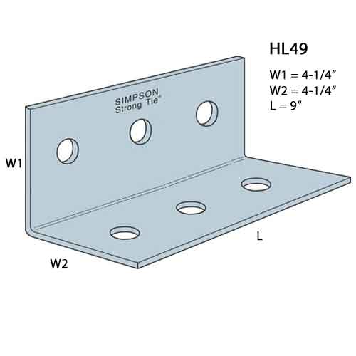 Simpson HL49 Heavy Angle Dimensions