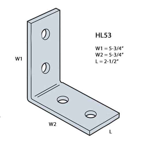 Simpson HL53 Heavy Angle Dimensions