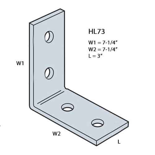 Simpson Strong-Tie HL73 Heavy Angle Dimensions