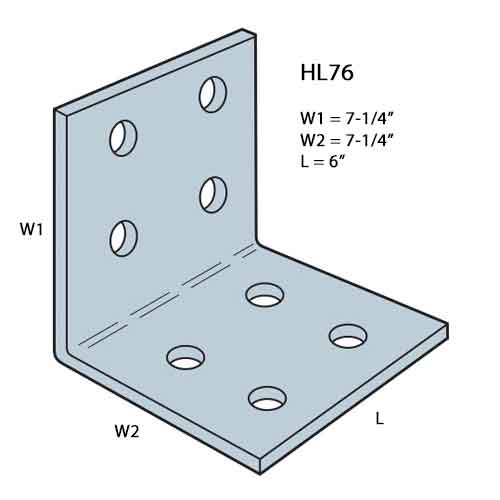 Simpson HL76 Heavy Angle Dimensions