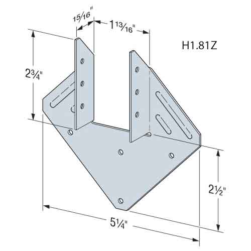 Simpson Strong-Tie H1.81Z Clip Dimension