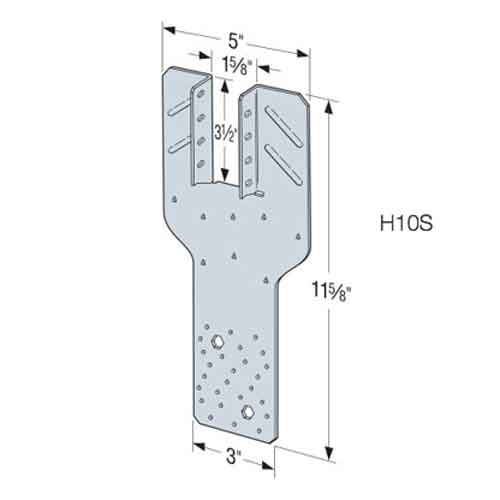 Simpson Strong-Tie H10S Hurricane Tie Dimensions