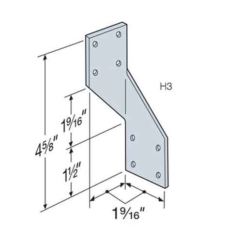 Simpson Strong-Tie H3 Clip Dimensions
