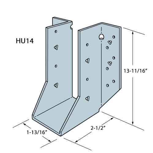 Simpson Strong Tie HU14 Structural Compsite Lumber Hangers Dimensions