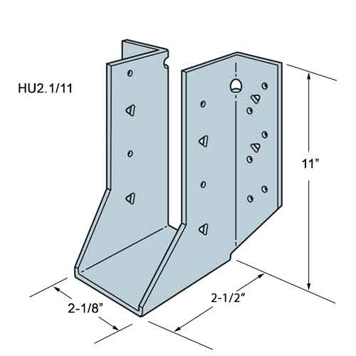 Simpson HU2.1/11 I-Joist Hanger Dimensions