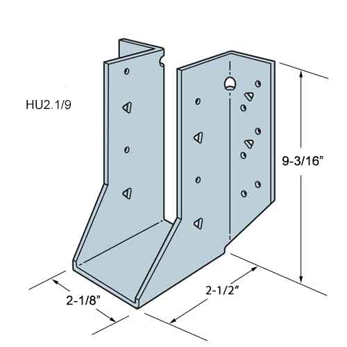Simpson HU2.1/9 I-Joist Hanger Dimensions