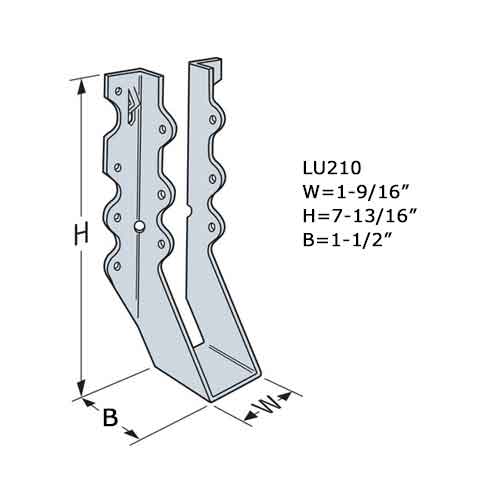 Simpson Strong-Tie LU210 Dimensions