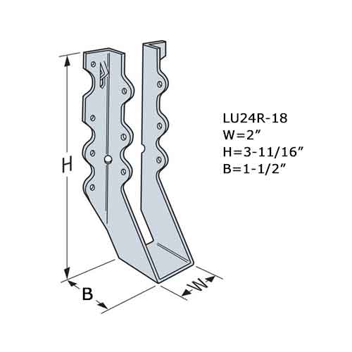 Simpson Strong-Tie LU24R-18 Dimensions